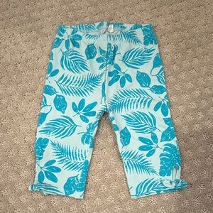 First Impressions Teal Leaf Print Kids Casual Bottoms